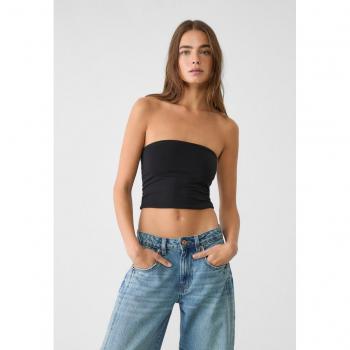 Stradivarius Black Bandeau Top Size S
