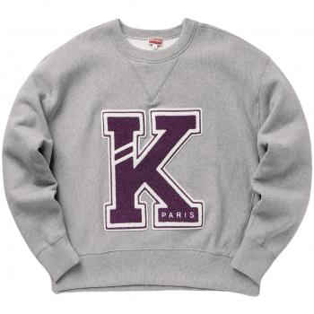 Kenzo Men's Cotton Crew-Neck Sweatshirt in Grey | Size Medium | FD55SW4944MB Color 94