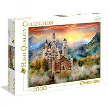 Clementoni- Collection: Neuschwanstein Los Pingüinos De Madagascar Puzzle, 2000 Piezas, Multicolor
