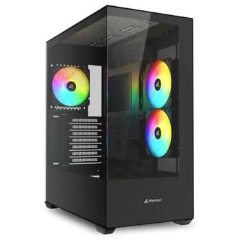 Caja PC Sharkoon SK6 ARGB Torre Media Vidrio Templado Negro con 3 Ventiladores ARGB y Soporte ATX/mATX/Mini-ITX
