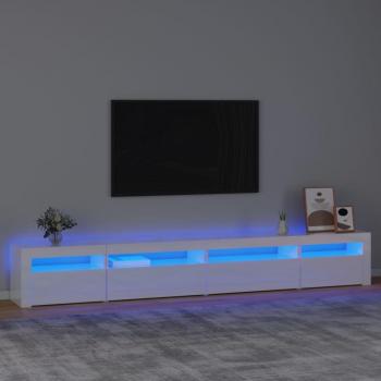 Soporte de TV con luces LED blanco brillante 270x35x40 cm