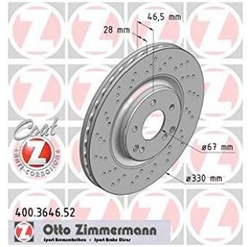 Disco de freno ZIMMERMANN 400.3646.52