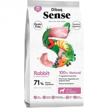 Dibaq Sense Grain Free Conejo 2kg - Alimento seco sin cereales para perros adultos medianos y grandes