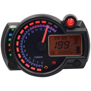 Motocicleta Digital medidor de luz LCD Digital velocímetro tacómetro ajustable motocicleta velocímetro del odómetro