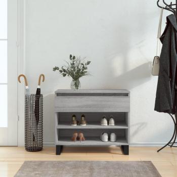Zapatero gris Sonoma 70x36x60 cm madera multicapa