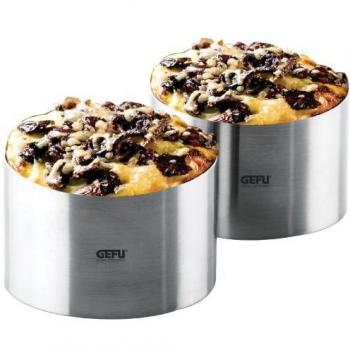 Set de 2 moldes para postre y aperitivos Gefu Forma, acero inoxidable 7,5 cm x 5 cm