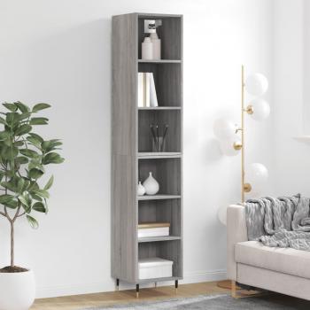 Aparador alto de madera contrachapada gris Sonoma 34,5x32,5x180 cm