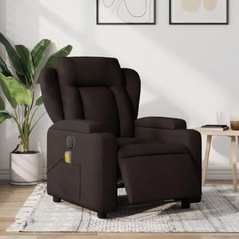 Sillón reclinable de masaje eléctrico tela en colores gris claro, gris oscuro, negro y marrón oscuro