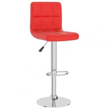 Taburete de cocina cuero sintético rojo ajustable moderno para casa, pub, bistró y restaurante