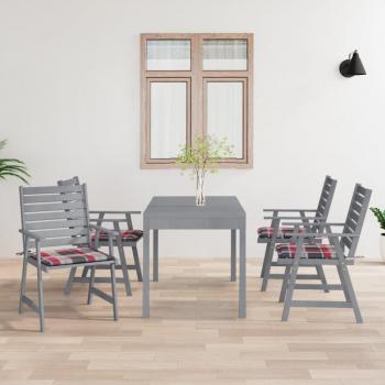 vidaXL Sillas de comedor jardín con cojines 4 uds madera maciza de acacia