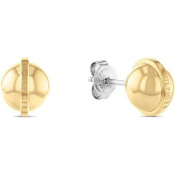 Pendientes de Acero Inoxidable para Mujer Tommy Hilfiger Orbes Metálicos 2780813, Color Dorado