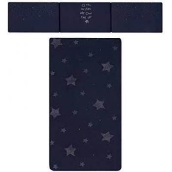 Petitpraia Etoile Azul Noche Colcha + Protector Cuna 60 - Relleno Incluido - Mantas
