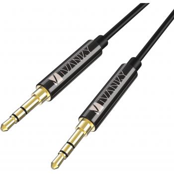Cable jack macho macho 35mm ivanky 24m cable audio con sonido hifi carcasa de cobre cable auxiliar coche para ipads ipods echo dot mp3 moviles auriculares altavoz y mas negro