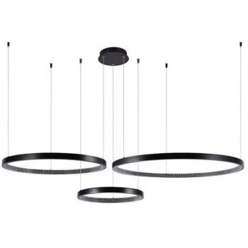 Lámpara Colgante LED de 3 Círculos 57W Metal Negro 15191108cm 4000K