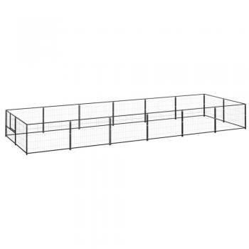 vidaXL Dog Kennel Black 12 m² Steel
