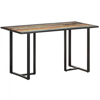 Mesa de comedor de madera maciza reciclada 140 cm Multicolor