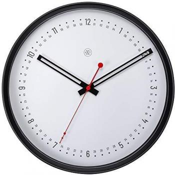 Reloj de Pared NeXtime 7358 - Diámetro 30 cm, Diseño Moderno en Plástico Negro