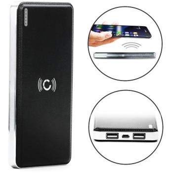 Cellonic® Wireless 2in1 Powerbank 7200mAh para Qi - con look de cuero único y el estado de carga LED para iPhone X, 8, 8 Plus / Samsung Galaxy S7, S6, Edge, Note 5 / Nokia, Microsoft Lumia 950, 930, 830, 735