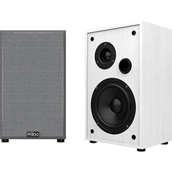 Wiibo String 15 - Pareja de Altavoces HiFi - Altavoces Inteligentes - Altavoces Estantería - Potencia 100W - 225 mm x 185 mm x 300 mm - Color Blanco - Sonido Profundo con Matices