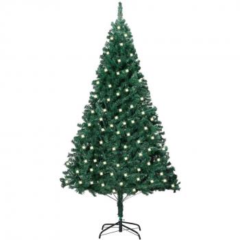 Pre-lit Artificial Christmas Tree with Thick Branches - 240 cm Green