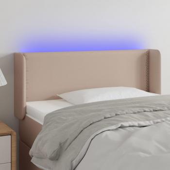 Cabecero LED Cappuccino 103x16x78/88 cm en cuero sintético