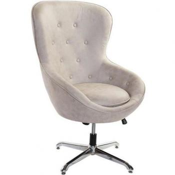 Sillón lino acero 73x74x113 giratorio beige