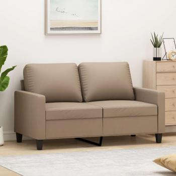 Cappuccino Faux Leather 2-Seater Sofa 120 cm
