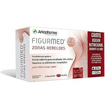 Arkopharma Figurmed Zonas Rebeldes 60 Cápsulas, Para la Grasa Localizada en Piernas y Glúteos, Ayuda a Reducir la Celulitis de Forma Natural + Asesoramiento Nutricional, Complemento Alimenticio