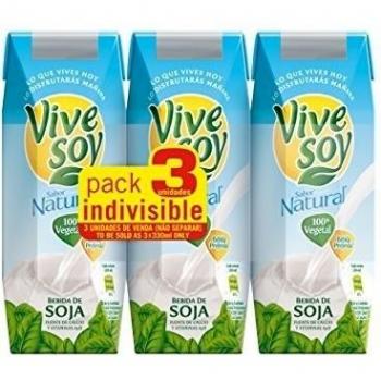 Vivesoy - Bebida de Soja Clásica - Pack de 3 x 250 ml