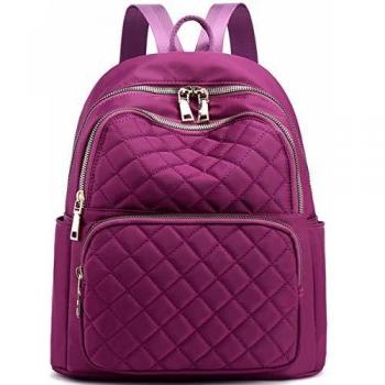 Travistar Mochila para Mujer Bolso de Hombro Nylon Impermeable Escolar Informal Bolso Mochilas Mujer Casual Mochila pequeña antirrobo, Púrpura