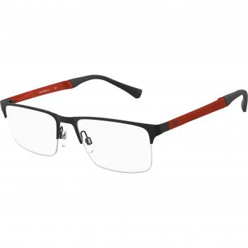 Emporio Armani Gafas Graduadas EA 1110D 3330 para Hombre, Asian Fit, Lentes Recetadas Negros, Tamaño 55