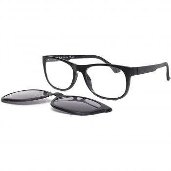 Clip-On Rectangulares de Plástico Negros para Hombre - Gafas Recetadas Anti-Azules - SmartBuy Collection