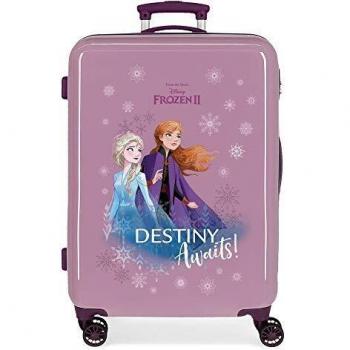 Disney Frozen Destiny awaits Maleta mediana Morado 48x64x26 cms Rígida ABS Cierre combinación 61L 3,4Kgs 4 ruedas dobles