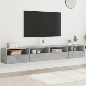 Pared de muebles de TV 2 piezas gris hormigón 100x30x30cm madera multicapa Vidaxl