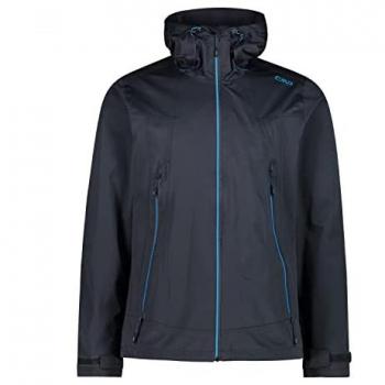 CMP Men's Waterproof Jacket with Fixed Hood - Black