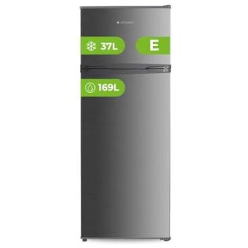 Frigorífico Estandar Aspes AF145503EX, 2 Puertas, Alto 143.4cm, Ancho 55cm, Capacidad 206 Litros, Cíclica, Bajo Nivel Sonoro, Puerta Re
