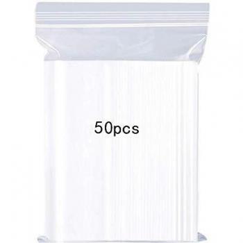 YOFADCI Bolsas de Plástico Transparentes Que se Pueden Volver a sellar, Bolsa de Cierre de Cremallera Reutilizable Fuerte, Engrosamiento y Duradero, Prensa para Cerrar, 35x45cm 50PCS Grande