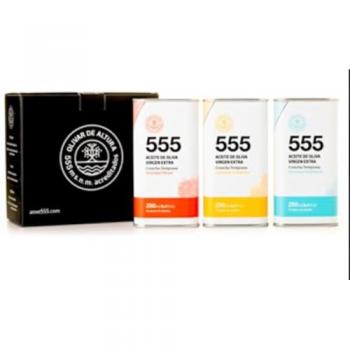 Estuche Regalo 3x250 ml Aceite de Oliva Virgen Extra Gourmet Cosecha Temprana (Variedades Hojiblanca, Picual y Arbequinal) - 3 unidades de 250 ml