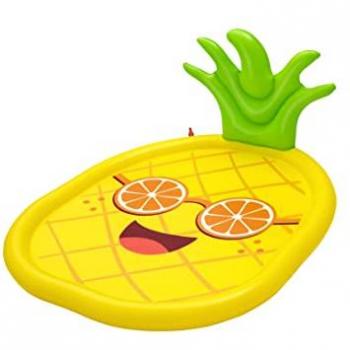 Juguete Aspersor Rociador de Agua Bestway Piña 196 x 165 cm Plástico, Colchoneta De Aire Para Piscina Pineapple, Piscina Infantil con Chorros de Agua Sunny Pineapple 196x165