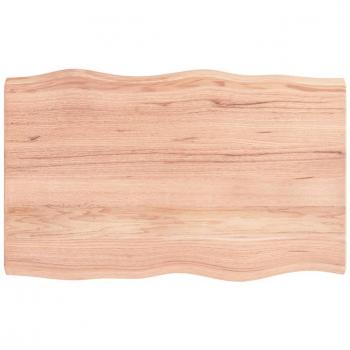 vidaXL Table Top Light Brown 80x50x(2-4) cm Treated Solid Wood Live Edge