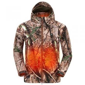 DEWBU Chaqueta Calefactable con 7.4v Batería Softsell Impermeable Invierno para Actividades al Aire Libre
