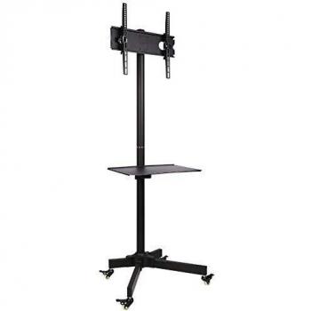 Soporte de Suelo Móvil con Estante para TV LCD/LED/Plasma 23-55 hasta 25kg, VESA 400x400, Negro