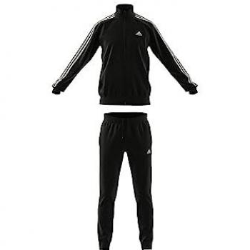 Adidas Basic 3-Stripes French Terry Tracksuit for Men, Black, Size S