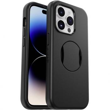 Funda OtterBox OtterGrip Symmetry para iPhone 14 Pro con MagSafe, resistente a golpes y caídas, protección antimicrobiana y agarre integrado, cumple 3x normas MIL-STD 810G - Negro