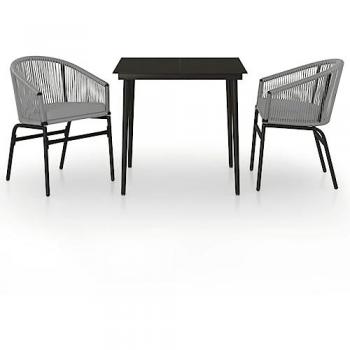 3-Piece Anthracite Garden Dining Set