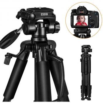 ESDDI Trípode Completo Cámara Reflex Portátil para Movil Flexible Profesional Tripodes Ligeros de Camara Fotos DSLR con Universal Smartphone Adaptador
