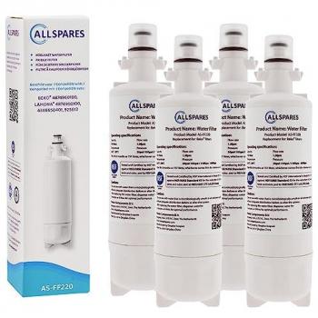 Filtro de agua AllSpares (4 unidades) para frigorífico compatible con LG, Beko, Küppersbusch y Blomberg 4874960100