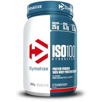 Dymatize ISO 100 Hydrolyzed - Hidrolizado de Proteína de Suero Whey + Aislado en Polvo, Sabor Fresa, Formato 932g
