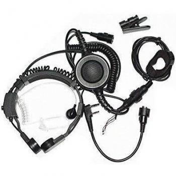 Alta calidad Auriculares, micrófono de garganta desmontable ajustable con tubo acústico, 2 PTT botones