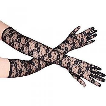 AONER- Guantes Largos de Encaje, Aprox. 53 cm para Mujer